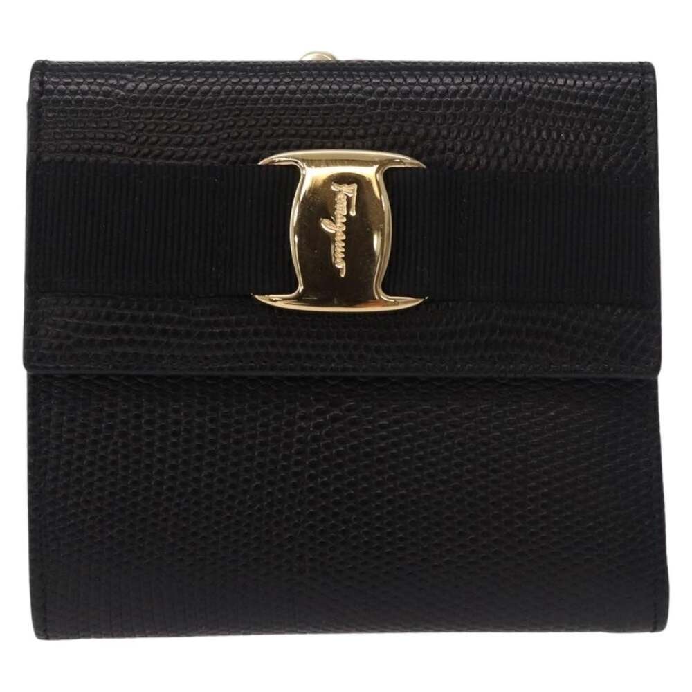 Salvatore Ferragamo Vara Long Wallet Black